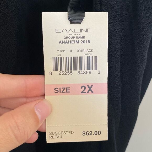 NWT Emaline Women Black Wrap Tank Top Size 2X - Picture 6 of 6